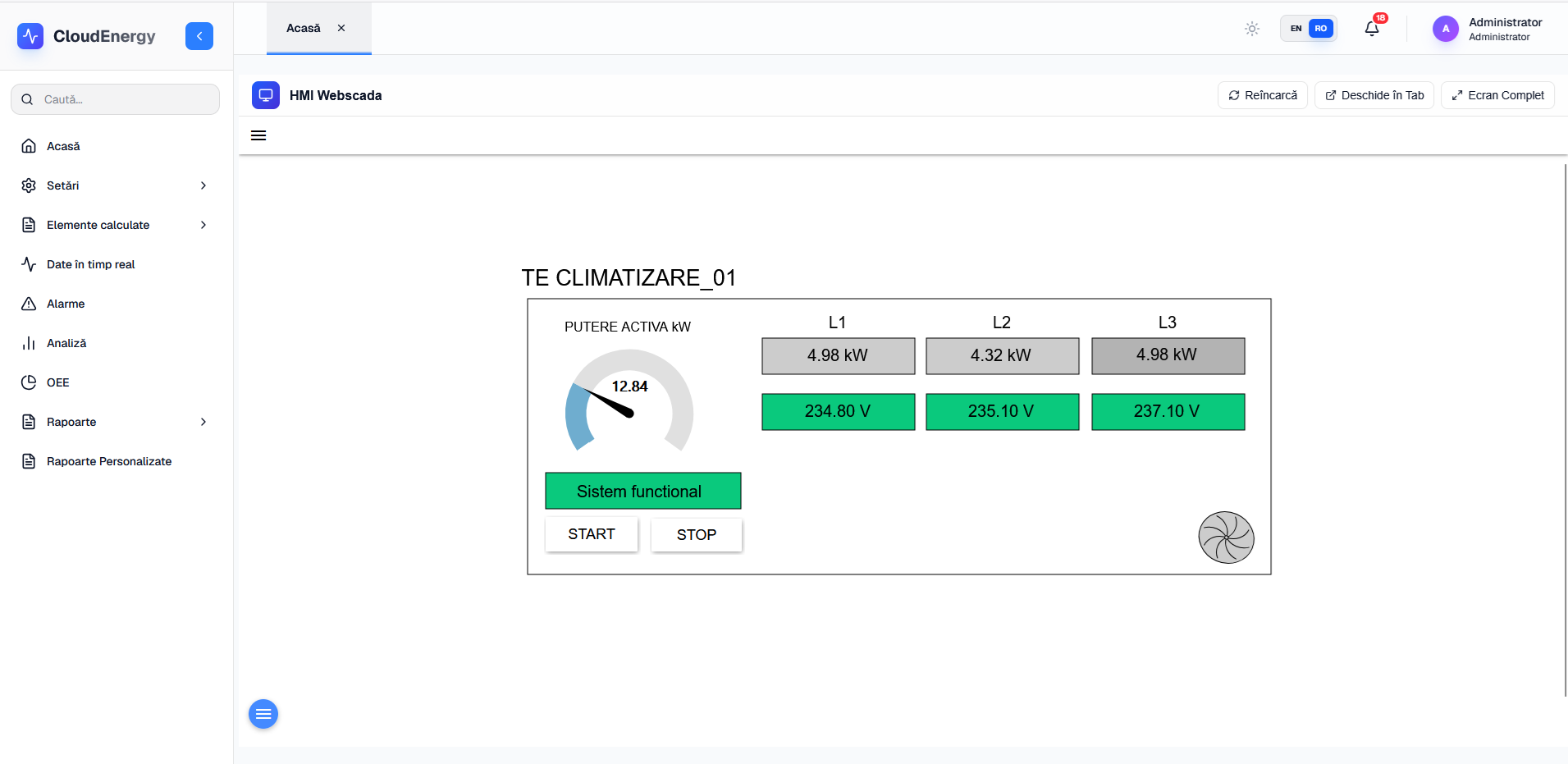 CloudEnergy WebSCADA Interface